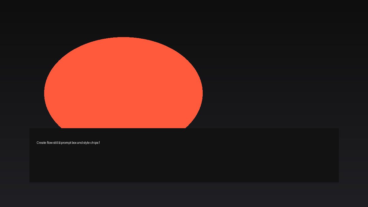 Create flow still — prompt box and style chips from the official product surface.